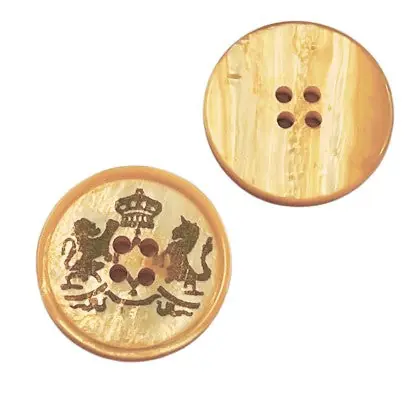 Angebot Perlmuttimitat Knopf mit Wappen pli-31-gelb