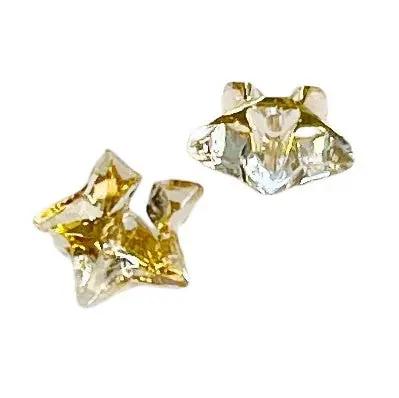 Kinderknopf Stern transparent Gold KK-65 Weltweiter Versand