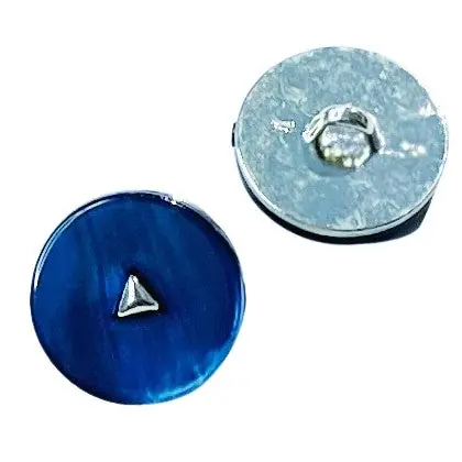 Markenware Metallknopf mit Perlmuttimitat MK-305-Silber-Blau