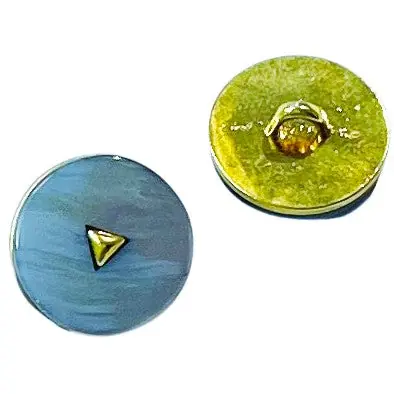 Metallknopf mit Perlmuttimitat MK-305-Gold-Blau Limited Edition