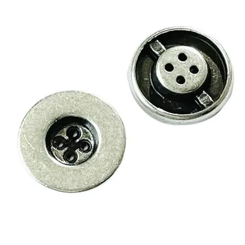 Garantierte Lieferung Metall Knopf MK-556-Altsilber Glänzend