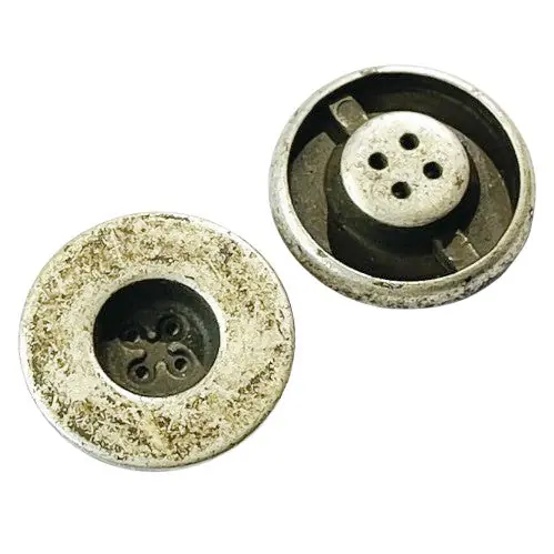 Metall Knopf MK-556-Altsilber-Braun Jetzt Kaufen