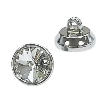 Billig Swarovski Knopf Silber eingefasster Crystal STS 1770
