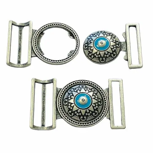 Meistverkauft Gürtelschnalle Blumenmuster zum Einhängen SM-106 Altsilber