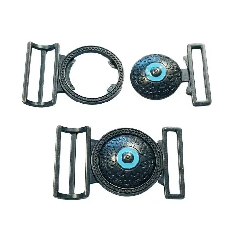 Nur Heute Gürtelschnalle Blumenmuster zum Einhängen SM-106 Schwarz