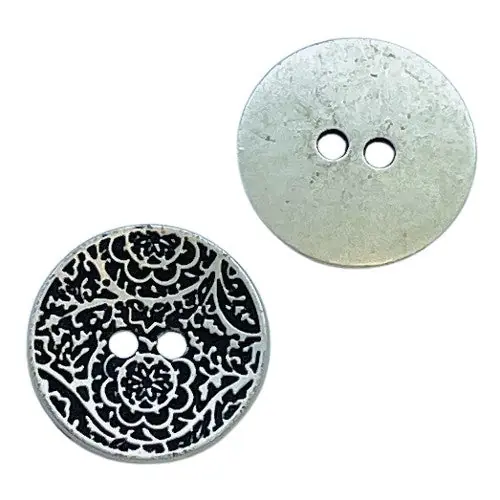 Kostenfreie Lieferung Trachten Knopf mit Ornament TK-146-Altsilber