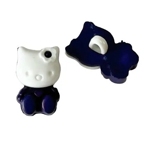 Kinder Knopf Hello Kitty KK-103 Marine Blau Top-Angebot