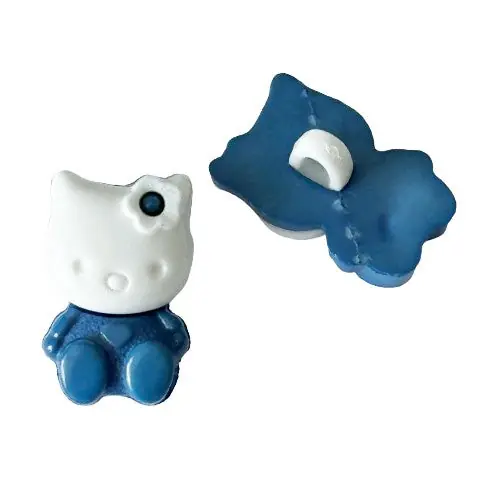 Kinder Knopf Hello Kitty KK-103 Jeansblau Saisonangebot