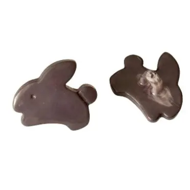 Handgefertigt Kinder Knopf grauer Hase KK-27