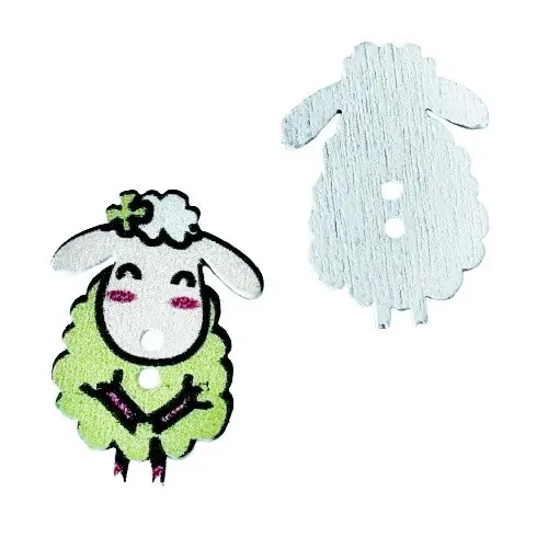 Holz Knopf Schaf kk-71 grün Heute Kaufen