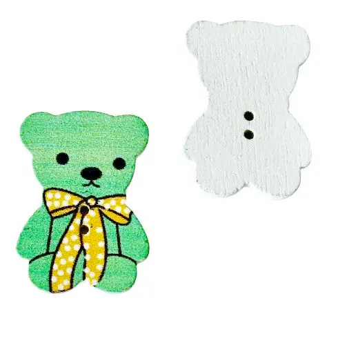 Holz Knopf Bär KK-81 grün Versand Am Gleichen Tag