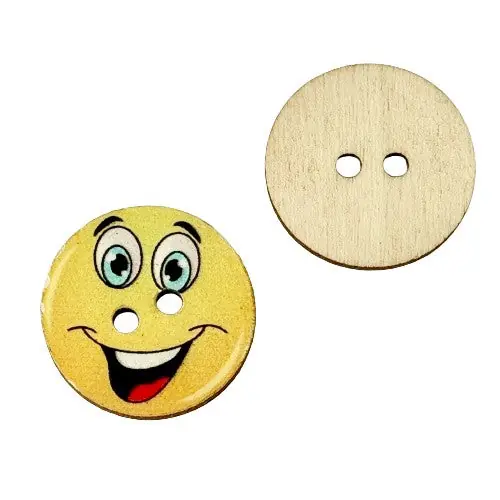 Neuheit Kinder Holz Knopf Smiley KK-73c