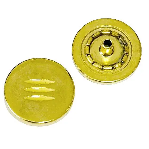 Druckknöpfe Gold mit Strichmuster gelb NK-220g-5 Preiswert