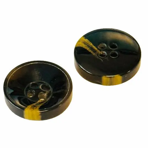 Neuheit Hornimitat Knöpfe Klassisch 4-Loch Dunkel Braun Hi-119