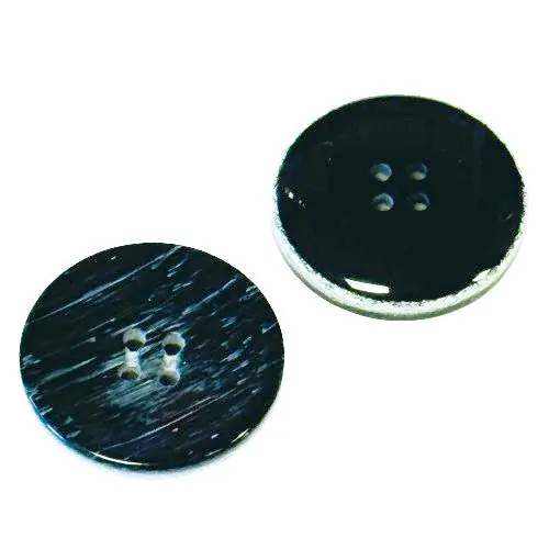 Hornimitat Knopf Dunkel Grau mit Fadenrille HI-68 Bestseller