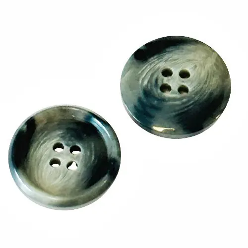 Echt Hornimitat Knöpfe Klassisch 4-Loch Grau Hi-120