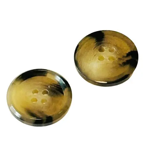 Letzte Chance Hornimitat Knöpfe Klassisch 4-Loch Bernstein Hi-120