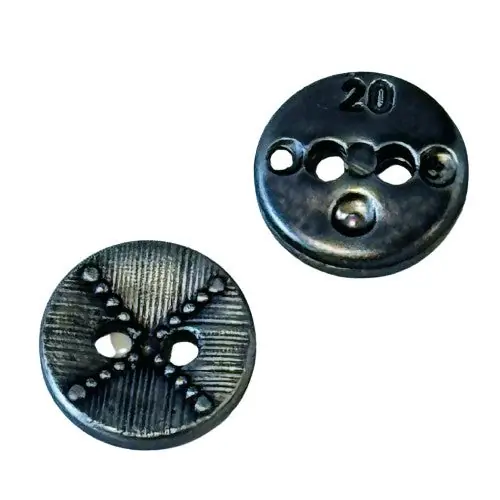 Trachten Knöpfe Perlen und Strich Muster TK-6-Stahl Preisreduziert