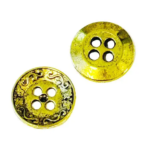 Metallknöpfe Altgold mit Ornament Rand Mk-399ag Schnäppchen