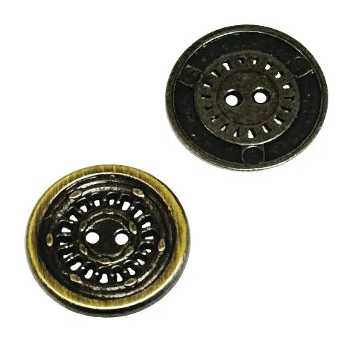 Metallknöpfe Speichenmuster MK-11-Stahl-Messing Preisreduziert