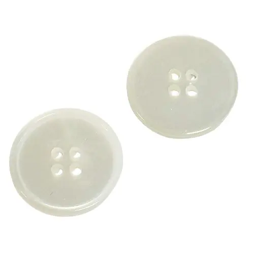 Perlmuttimitat Knöpfe 4-Loch creme halb Transparent pli-35 Sichere Zahlung