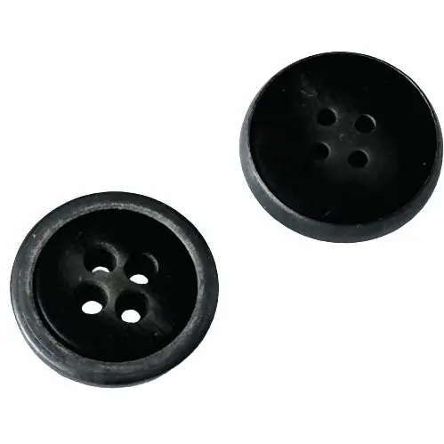 Nur Heute Hornimitat Knopf Metall Einfassung HI-4 Grau Stahl