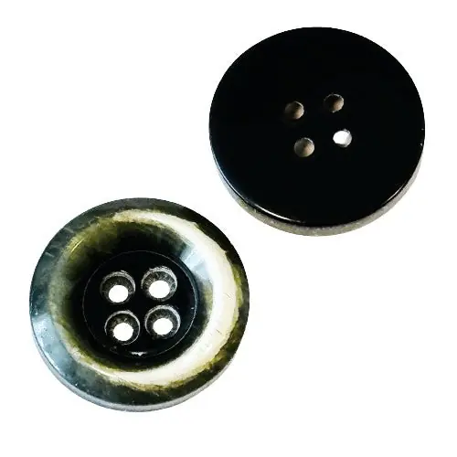 Nur Für Kurze Zeit Hornimitat Knöpfe braun beige 4 – Loch mit hellem Rand