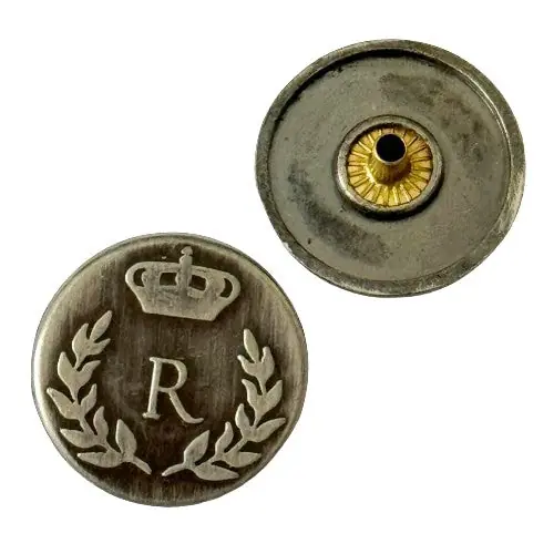 Druckknöpfe Wappen Lorbeerkranz mit Krone NK-161 Stahl gebürstet Jetzt Zugreifen