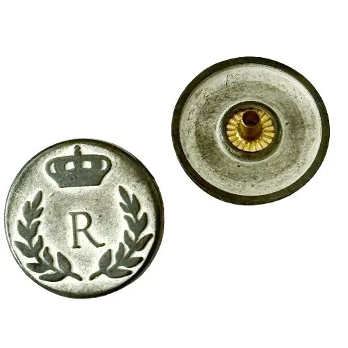 Druckknöpfe Wappen Lorbeerkranz mit Krone NK-161 Graphit Silber Neue Kollektion