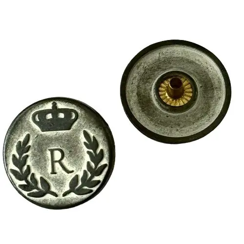 Angebot Druckknöpfe Wappen Lorbeerkranz mit Krone NK-161 d. Graphit Silber