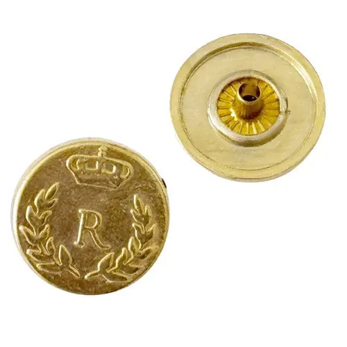 Druckknöpfe Wappen Lorbeerkranz mit Krone NK-161 Gold Top-Qualität