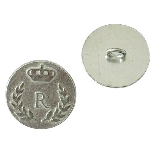 Wappen Knöpfe Lorbeerkranz mit Krone MK-161 Silber Abverkauf