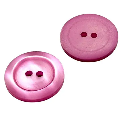 Finale Aktion 2-Loch Knöpfe aus Perlmuttimitat breiter Rand pli-40-rosa-pink