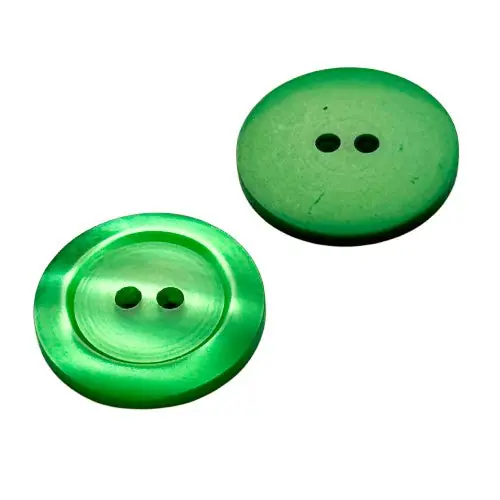 2-Loch Knöpfe aus Perlmuttimitat breiter Rand pli-40-grün Must-Have