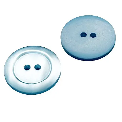 Abverkauf 2-Loch Knöpfe aus Perlmuttimitat breiter Rand pli-40-hell-blau