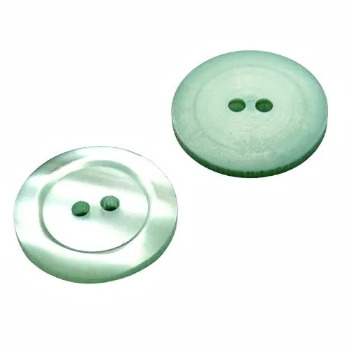 Neue Kollektion 2-Loch Knöpfe aus Perlmuttimitat breiter Rand pli-40-mint