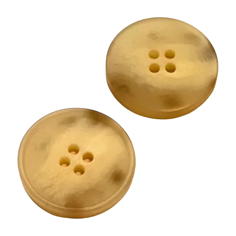 Letzte Chance Hornimitat Knopf Beige 4-Loch HI-124