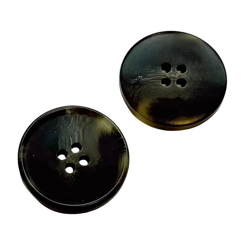 Jetzt Kaufen Hornimitat Knopf dunkel Grau 4-Loch HI-124