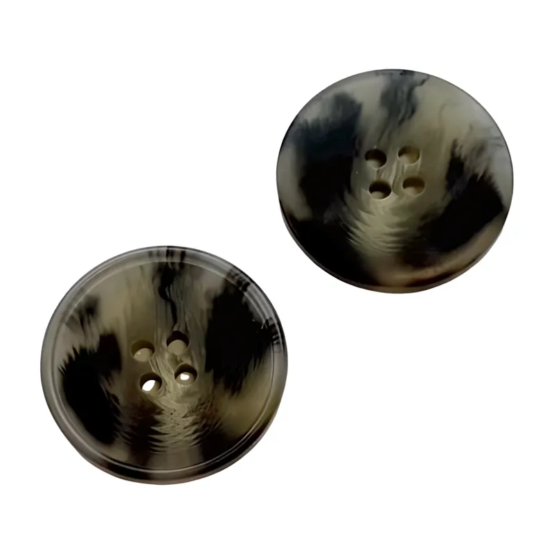 Hornimitat Knopf Grau 4-Loch HI-124 Letzte Chance