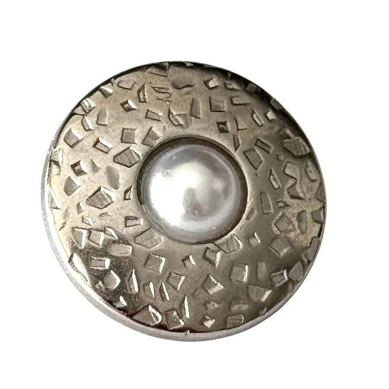 Bestseller Knopf mit Swarovski Perle mit Perle Weiß ST-17s