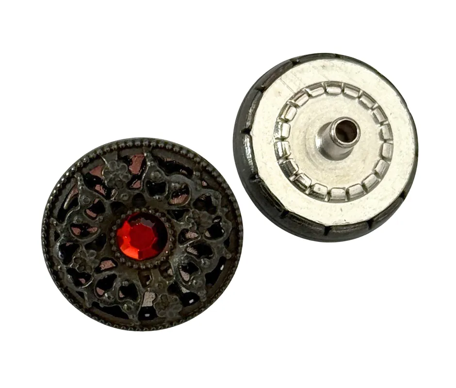 Nur Heute Trachten Druckknopf mit Strass NK-54-schwarz