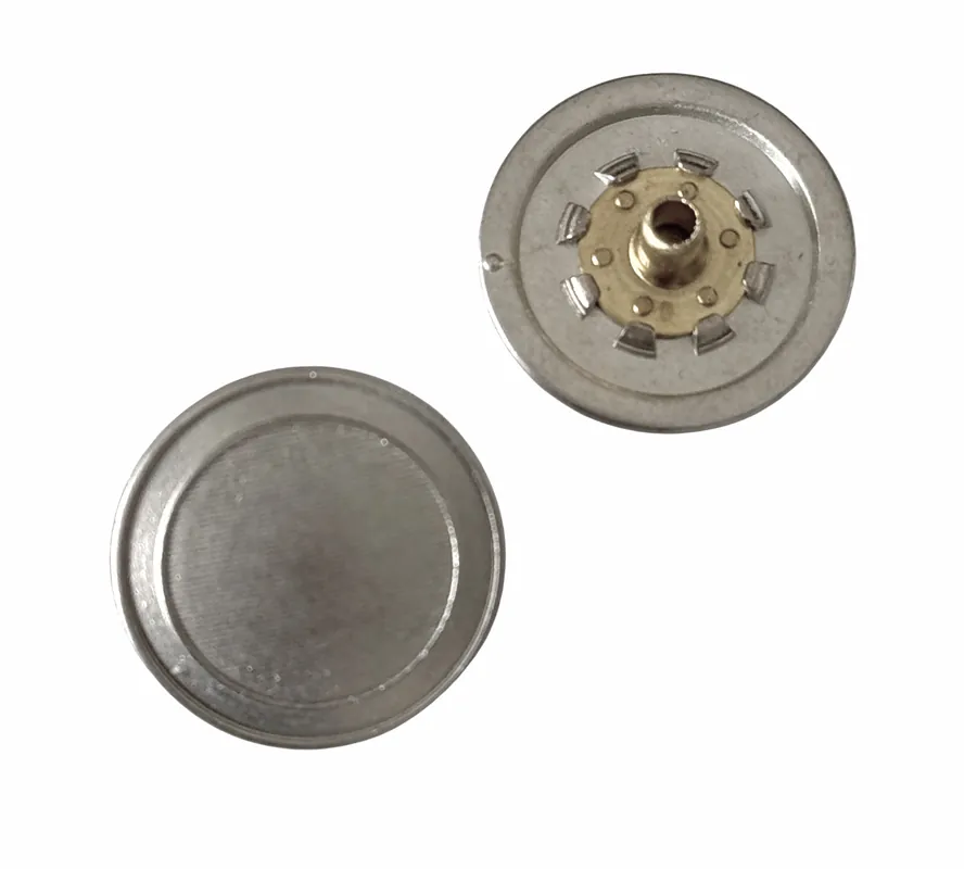 Neu Druckknopf leicht gewölbt mit Rand NK-33-silber