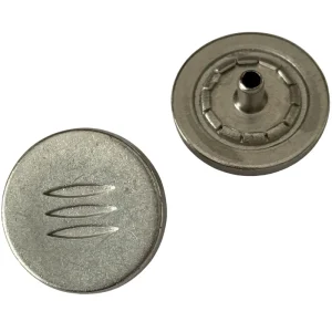 Kostenloser Rückversand Druckknöpfe Silber mit Strichmuster NK-220-s