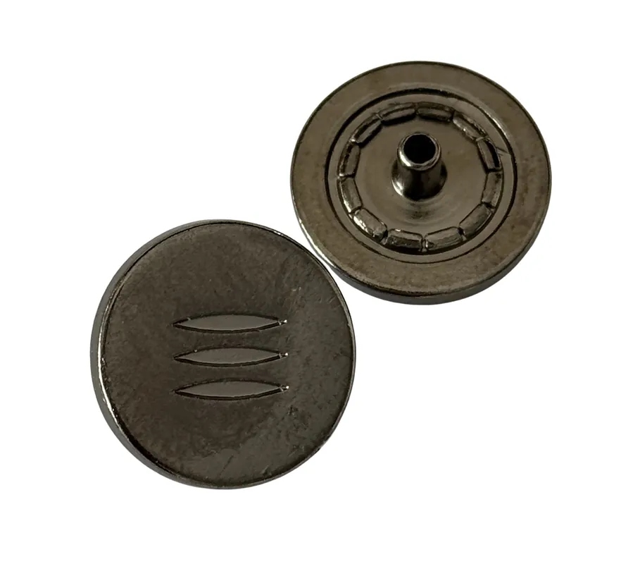 Weltweiter Versand Druckknöpfe Stahl mit Strichmuster NK-220-stahl