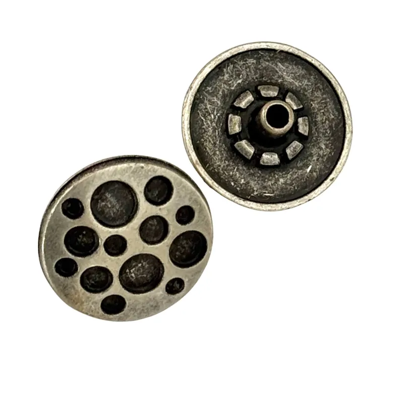 Top-Qualität Druckknöpfe mit Punkt Muster Altsilber NK-4