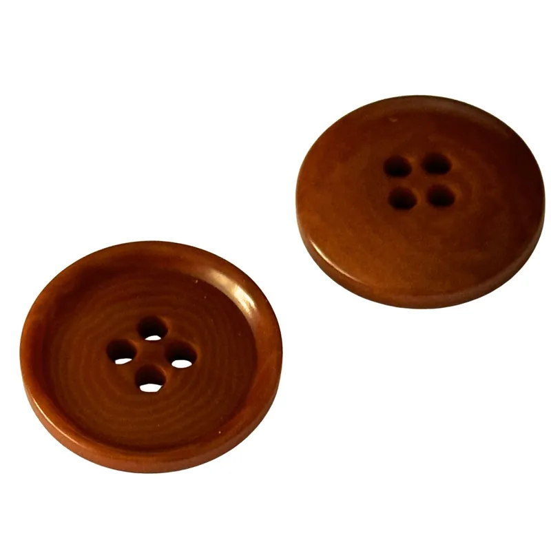 Steinnuss Knopf mit Rand 4-Loch STN-8-Braun Kostenloser Rückversand