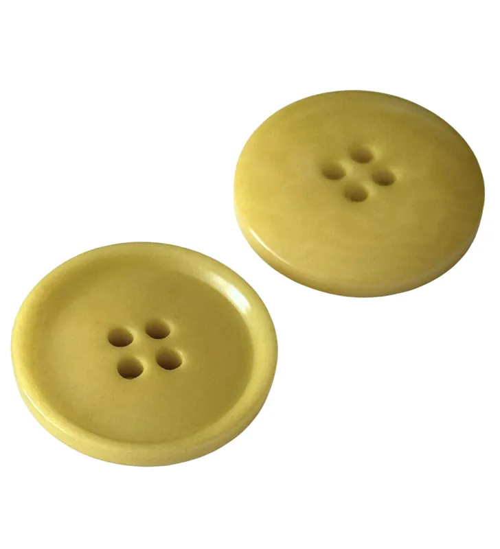 Steinnuss Knopf mit Rand 4-Loch STN-8-gelb-grün Top-Seller