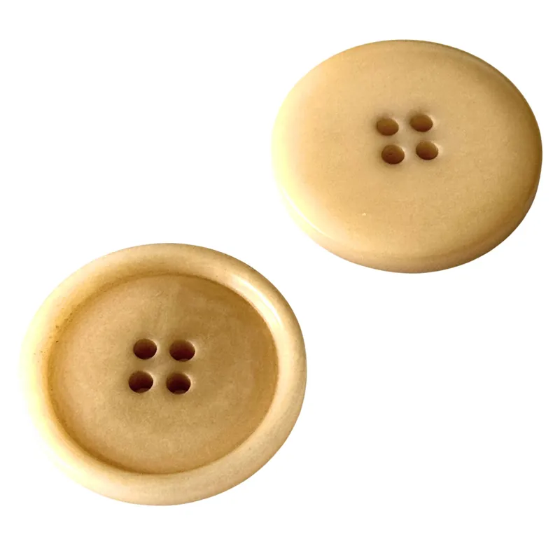 Steinnuss Knopf mit Rand 4-Loch STN-8-beige Bestseller