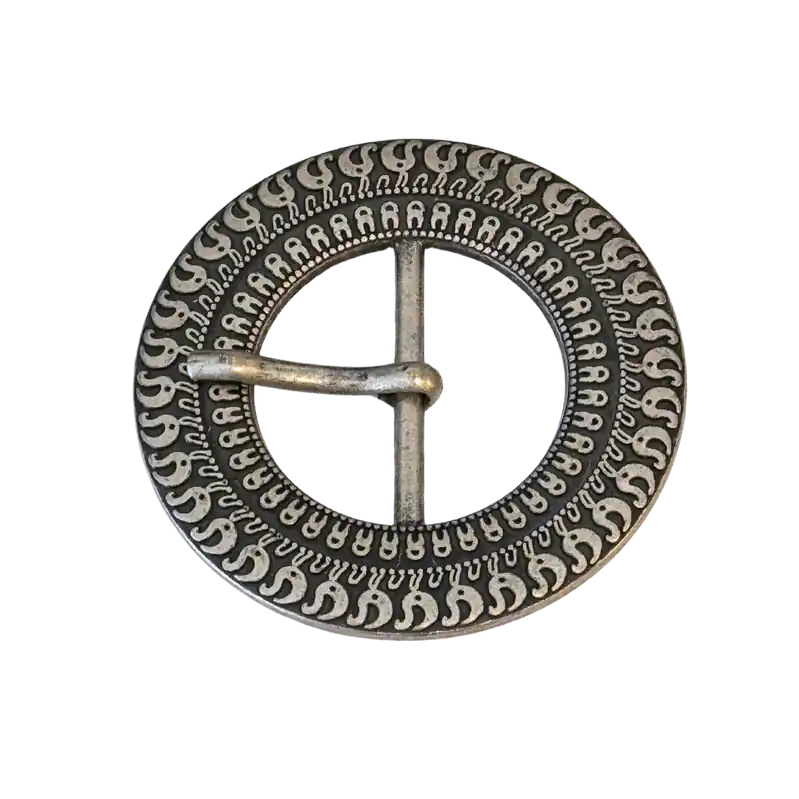 Runde Gürtelschnalle aus Metall mit Inka-Muster – Alt Silber Top-Preis