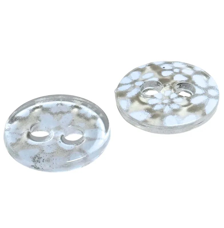 Transparenter Knopf weißen Blümchen KD 32 Premium